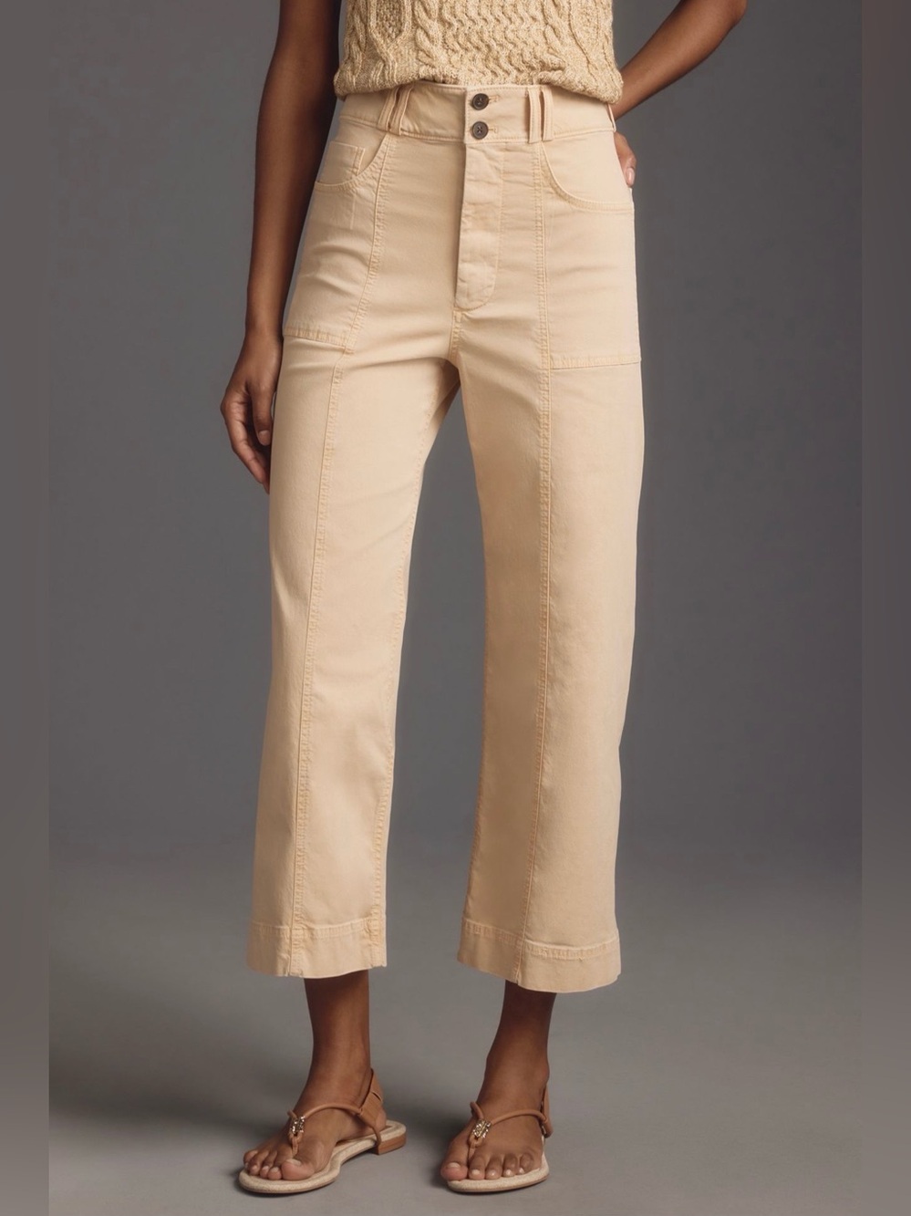 NWT Pilcro The Skipper High-Rise Wide Leg Crop Pants | Cedar | Size 28